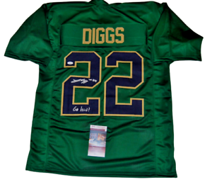 LOGAN DIGGS SIGNED (NOTRE DAME FIGHTING IRISH) GO IRISH GREEN CUSTOM JERSEY JSA COLLECTIBLE MEMORABILIA