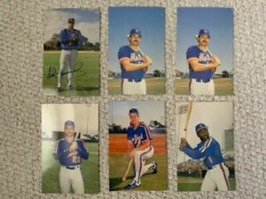 LOT OF 6 VINTAGE NY METS 4x6 POSTCARDS 2 HERNANDEZ+MOOKIE+SIGNED SID FERNANDEZ