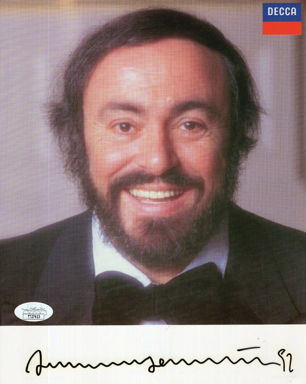 Luciano Pavarotti Hand Signed 8x10 Color Photo Legendary Three Tenor