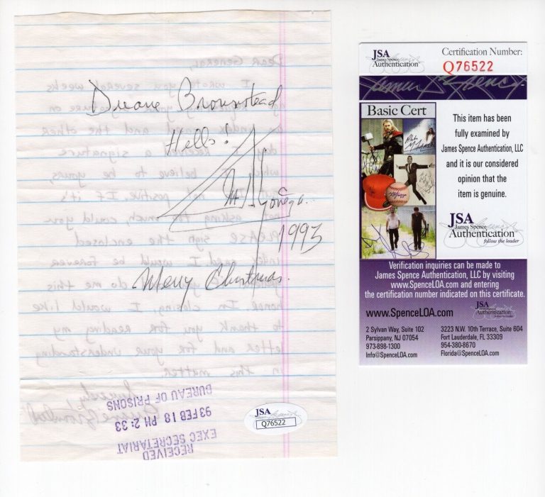 MANUEL NORIEGA HAND SIGNED+WRITTEN 5×7 LETTER AWESOME+VERY RARE JSA COLLECTIBLE MEMORABILIA