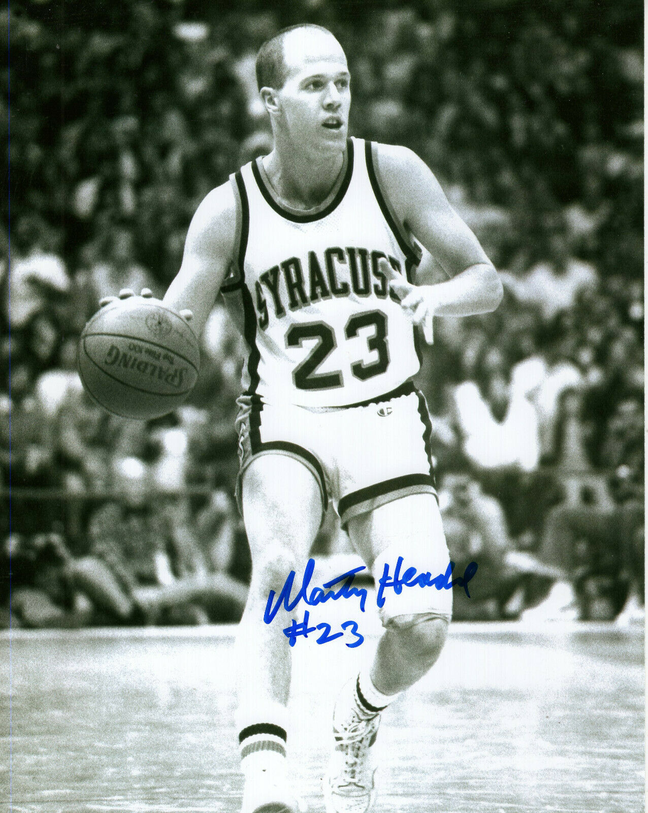 MARTY HEADD HAND SIGNED 8x10 PHOTO+COA 80's SYRACUSE BASKETBALL LEGEND ...