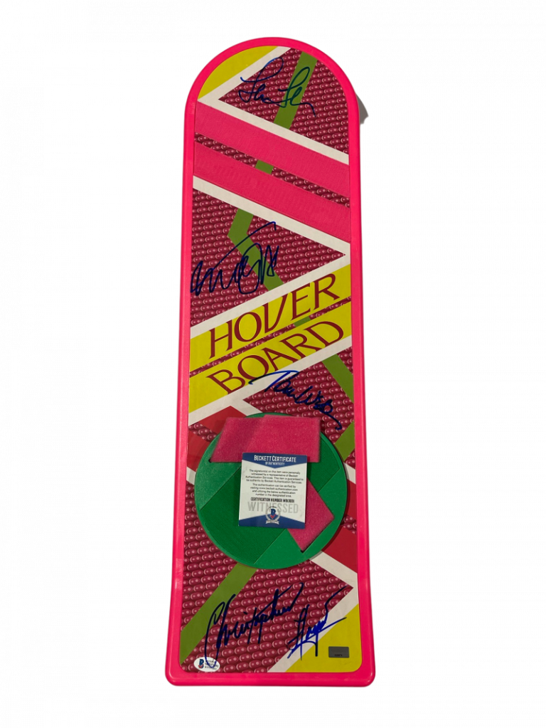 MICHAEL J FOX CAST SIGNED BACK TO THE FUTURE HOVERBOARD AUTOGRAPH BECKETT COA 29 COLLECTIBLE MEMORABILIA
