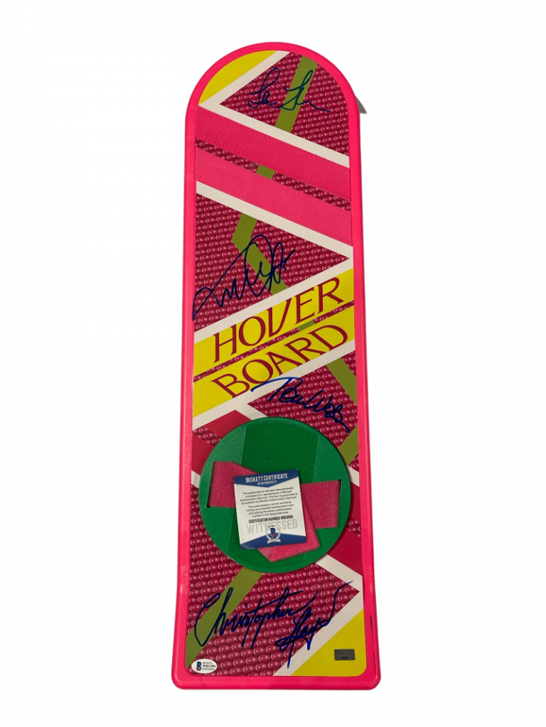 MICHAEL J FOX CAST SIGNED BACK TO THE FUTURE HOVERBOARD AUTOGRAPH BECKETT COA 9 COLLECTIBLE MEMORABILIA