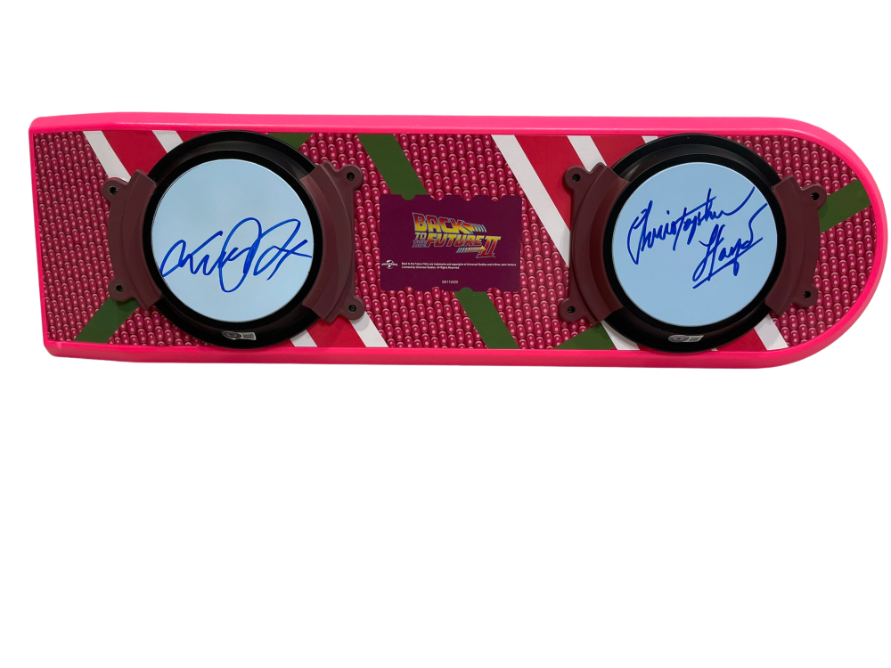 MICHAEL J FOX CHRISTOPHER LLOYD SIGNED BACK TO THE FUTURE HOVERBOARD ...