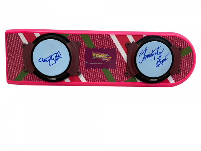 MICHAEL J FOX CHRISTOPHER LLOYD SIGNED BACK TO THE FUTURE HOVERBOARD BECKETT 20 COLLECTIBLE MEMORABILIA