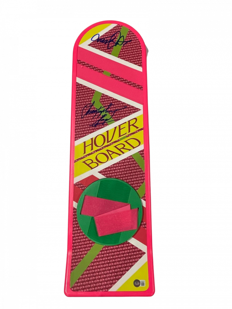 MICHAEL J FOX CHRISTOPHER LLOYD SIGNED BACK TO THE FUTURE HOVERBOARD BECKETT S COLLECTIBLE MEMORABILIA
