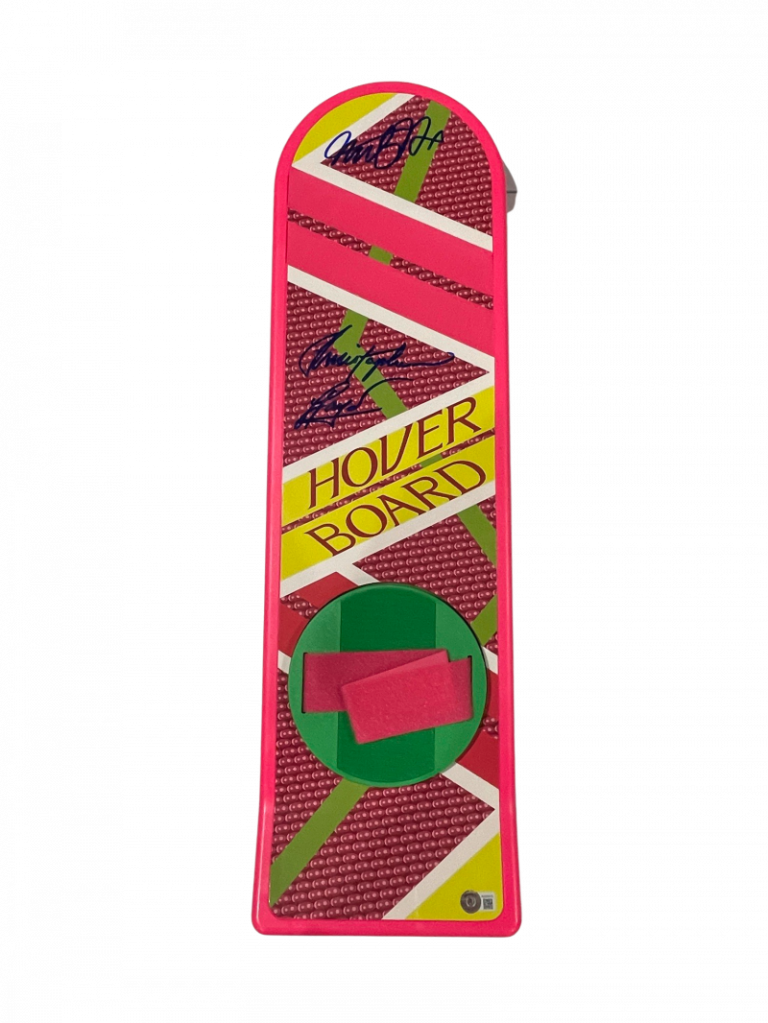 MICHAEL J FOX CHRISTOPHER LLOYD SIGNED BACK TO THE FUTURE HOVERBOARD BECKETT X COLLECTIBLE MEMORABILIA
