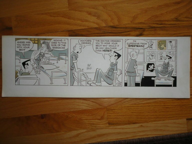 MORT WALKER SIGNED ORIGINAL ART DAILY FROM 1956 BEETLE+SARGE VINTAGE+RARE COLLECTIBLE MEMORABILIA