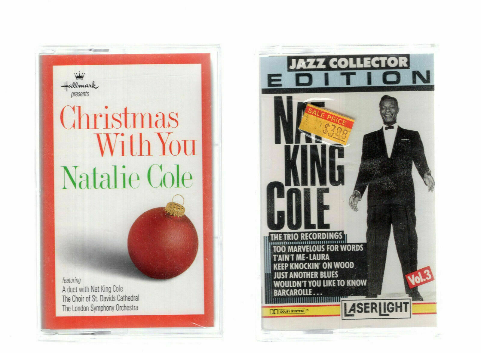 NAT KING COLE+NATALIE COLE LOT OF 2 VINTAGE CASSETTE TAPES BOTH STILL SEALED