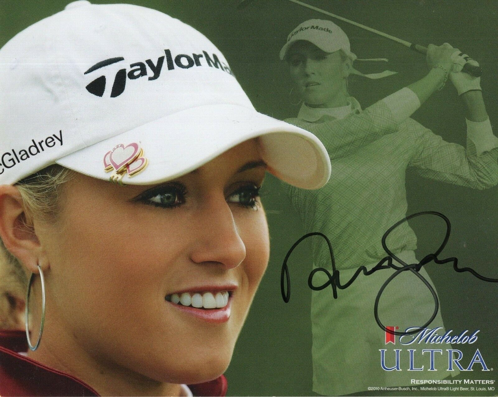 NATALIE GULBIS HAND SIGNED 8x10 COLOR PHOTO+COA BEAUTIFUL LPGA GOLFER