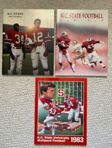 NORTH CAROLINA STATE LOT 3 COLLEGE FB MEDIA GUIDES 83,86,89 GREAT CONDITION COLLECTIBLE MEMORABILIA