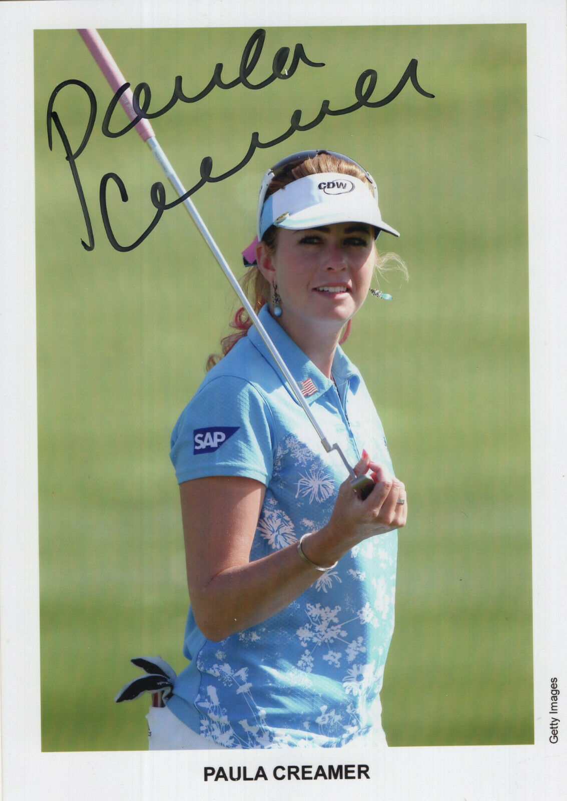 PAULA CREAMER HAND SIGNED 5x7 COLOR PHOTO+COA GORGEOUS+SEXY GOLFER ...