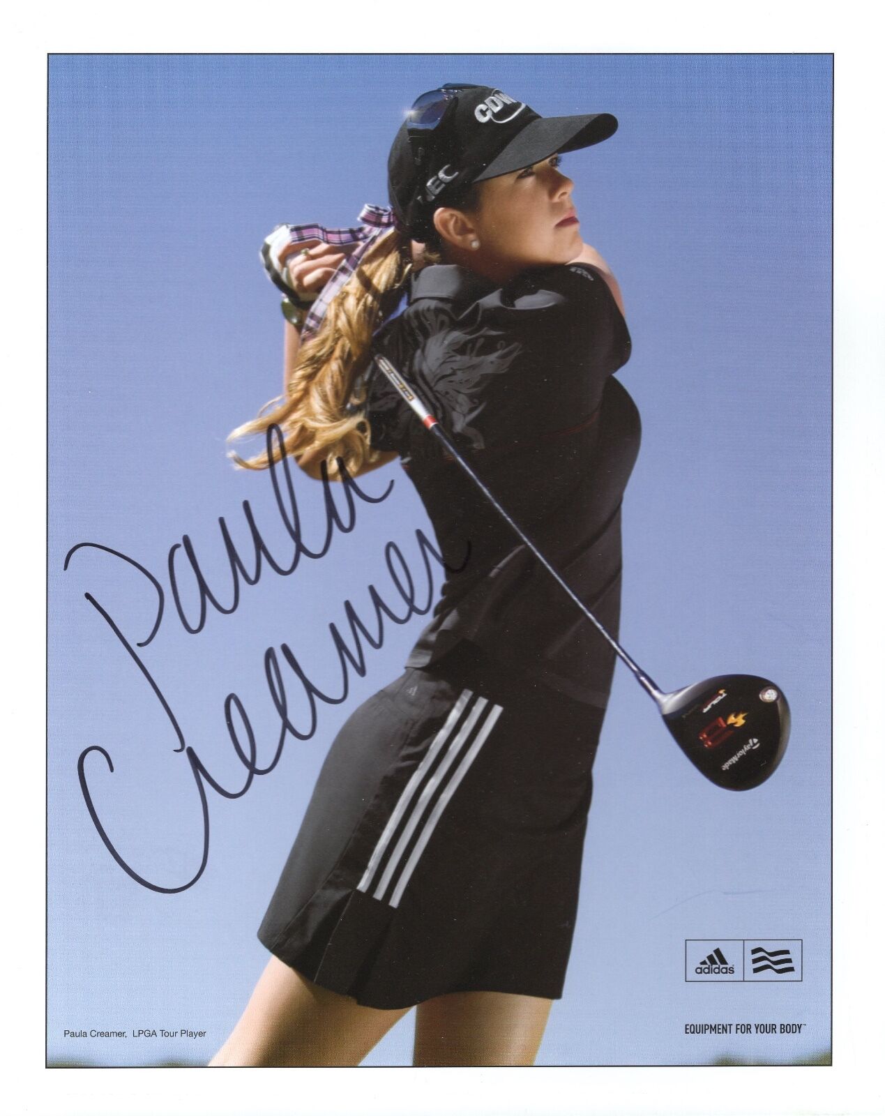 PAULA CREAMER HAND SIGNED 8x10 COLOR PHOTO+COA LPGA GOLFER