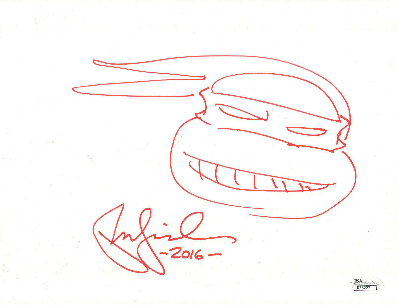 PETER LAIRD SIGNED 8x11 ORIGINAL DRAWING TEENAGE MUTANT NINJA TURTLES JSA