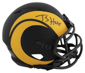 RAMS TORRY HOLT AUTHENTIC SIGNED ALTERNATE ECLIPSE SPEED MINI HELMET BAS WITNESS COLLECTIBLE MEMORABILIA