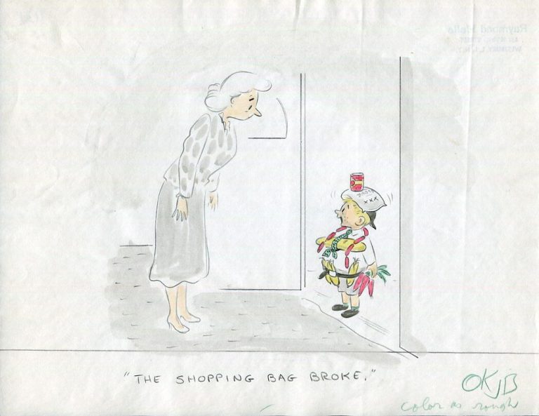 RAYMOND HELLE AMAZING ORIGINAL ARTWORK EARLY 50S RARE SATURDAY EVENING POST COLLECTIBLE MEMORABILIA