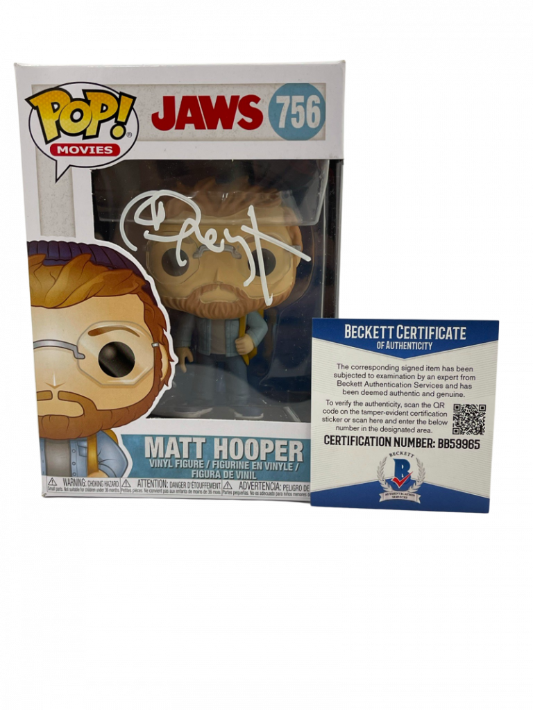 RICHARD DREYFUSS JAWS MATT HOOPER SIGNED FUNKO FIGURE AUTOGRAPH PROOF BECKETT 23 COLLECTIBLE MEMORABILIA