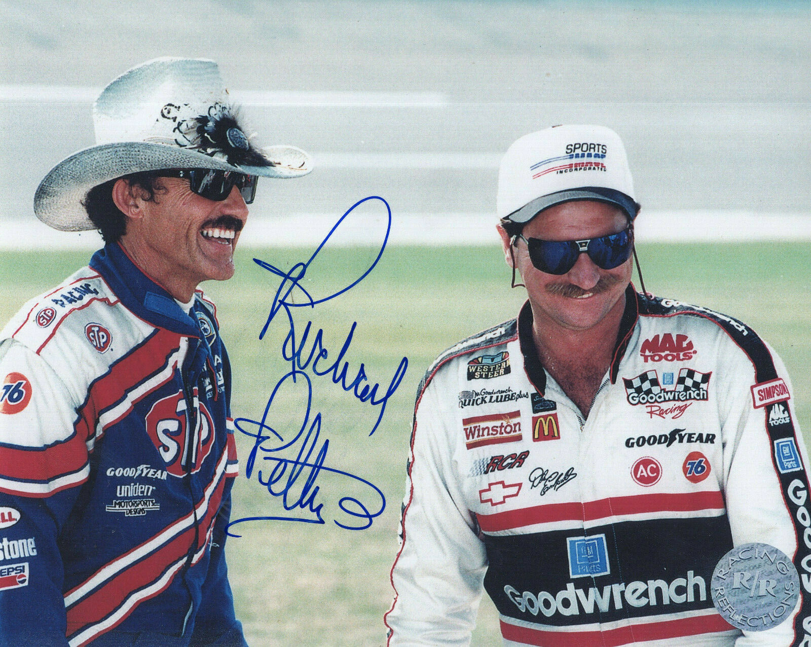 RICHARD PETTY HAND SIGNED 8x10 PHOTO+COA GREAT POSE WITH EARNHARDT SR ...