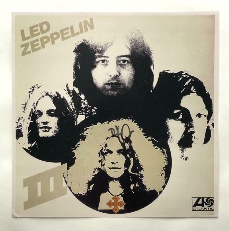 ROBERT PLANT SIGNED AUTOGRAPH 12X12 LED ZEPPELIN III ALBUM FLAT - VERY ...