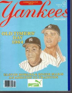 ROGER MARIS+ELSTON HOWARD OLD-TIMERS DAY MAGAZINE 1984 RARE GREAT CONDITION COLLECTIBLE MEMORABILIA