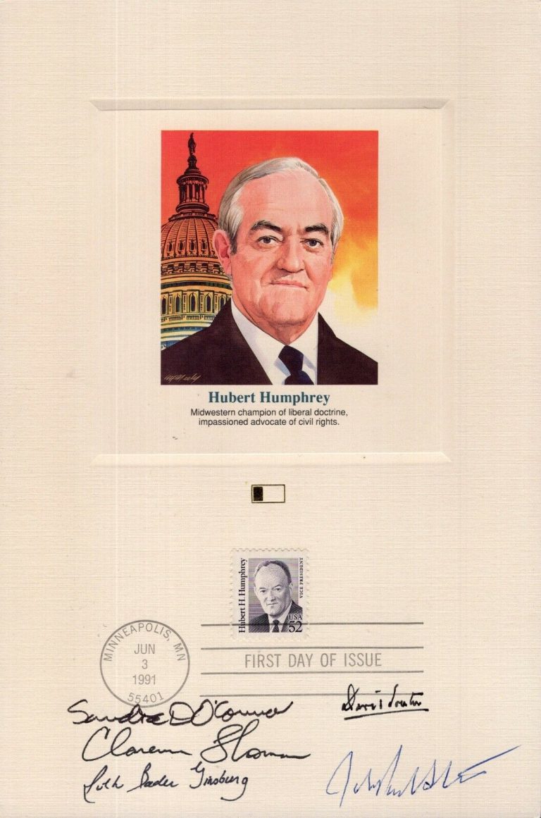 RUTH BADER GINSBURG HAND SIGNED FDC CARD 5 JUSTICES SIGNED RARE JSA COLLECTIBLE MEMORABILIA