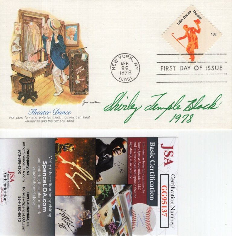 SHIRLEY TEMPLE BLACK HAND SIGNED THEATER DANCE FDC FROM 1978 JSA COA COLLECTIBLE MEMORABILIA