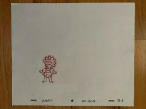 SIMPSONS CARTOON ANIMATION ART PENCIL CEL DRAWING OF MAGGIE SIMPSON RARE COLLECTIBLE MEMORABILIA
