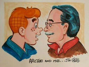 STAN GOLDBERG SIGNED 9×12 ORIGINAL WATER COLOR ARTWORK OF ARCHIE+ARTIST JSA COLLECTIBLE MEMORABILIA