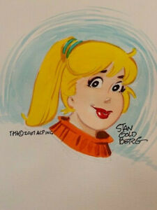 STAN GOLDBERG SIGNED 9×12 ORIGINAL WATER COLOR ARTWORK OF BETTY JSA COLLECTIBLE MEMORABILIA
