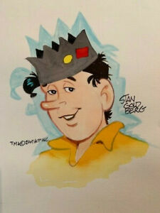 STAN GOLDBERG SIGNED 9×12 ORIGINAL WATER COLOR ARTWORK OF JUGHEAD RARE JSA COLLECTIBLE MEMORABILIA