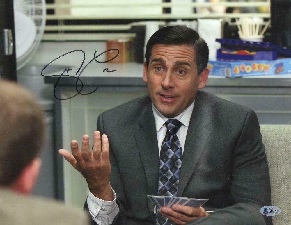 STEVE CARELL SIGNED 11X14 PHOTO THE OFFICE AUTHENTIC AUTOGRAPH BECKETT COA D