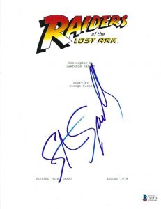 STEVEN SPIELBERG SIGNED INDIANA JONES RAIDERS OF THE LOST ARK SCRIPT BECKETT COA COLLECTIBLE MEMORABILIA