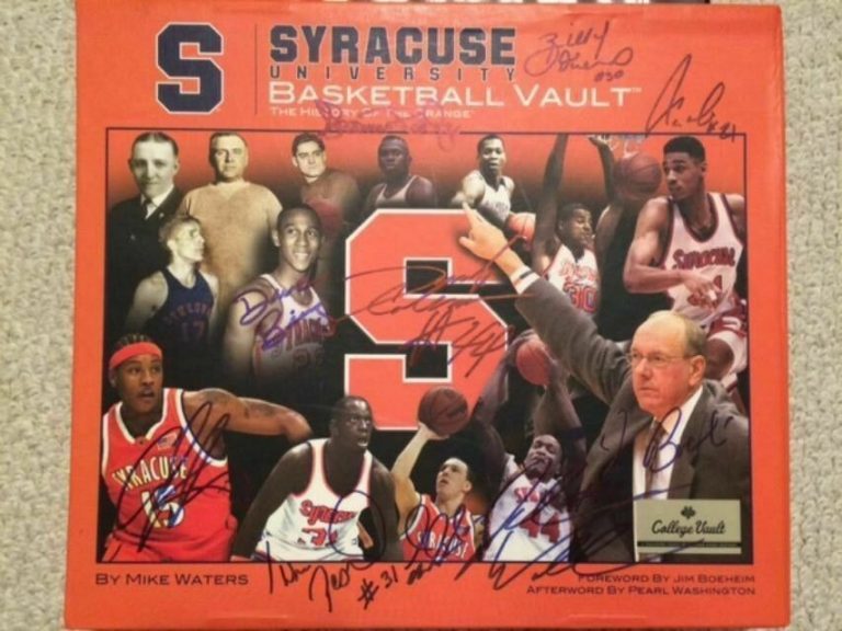 SYRACUSE BASKETBALL SIGNED VAULT BOOK 10 SIGS CARMELO+PEARL+BOEHEIM+BING+GMAC COLLECTIBLE MEMORABILIA