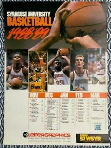 SYRACUSE ORANGE BASKETBALL 17x23 POSTER FROM 1988-89 TEAM COLEMAN+SHERMAN