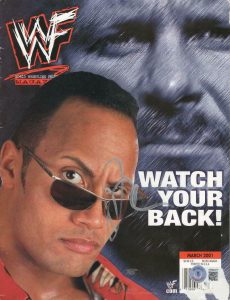 THE ROCK DWAYNE JOHNSON SIGNED WWF WWE MAGAZINE AUTHNETIC AUTOGRAPH BECKETT LOA COLLECTIBLE MEMORABILIA