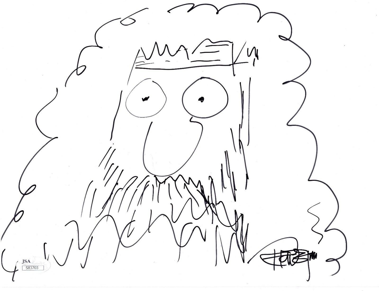 TOMMY CHONG HAND SIGNED ORIGINAL 8x11 DRAWING CHEECH+CHONG SELF PORTRAIT JSA