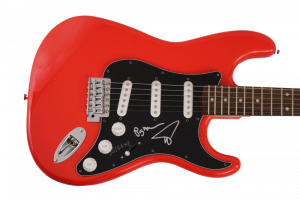 TREY ANASTASIO, MIKE, PAGE SIGNED AUTOGRAPH RED FENDER ELECTRIC GUITAR PHISH JSA COLLECTIBLE MEMORABILIA
