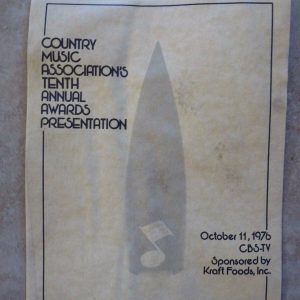 Willie Nelsons Personal 1976 CMA Country Music Association Awards List Program 2