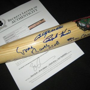 10 HALL OF FAMERS Signed COOPERSTOWN HOF BAT w/ Beckett LOA MUSIAL, BANKS, KINER