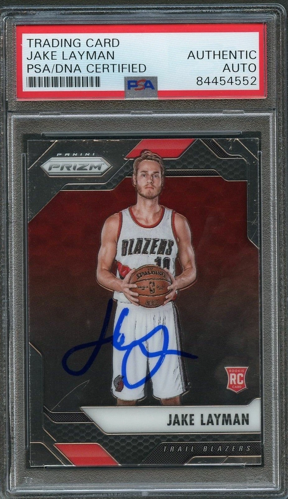 2016-17 Panini Prizm #279 Jake Layman Signed Rookie Card AUTO PSA Slabbed RC Bla