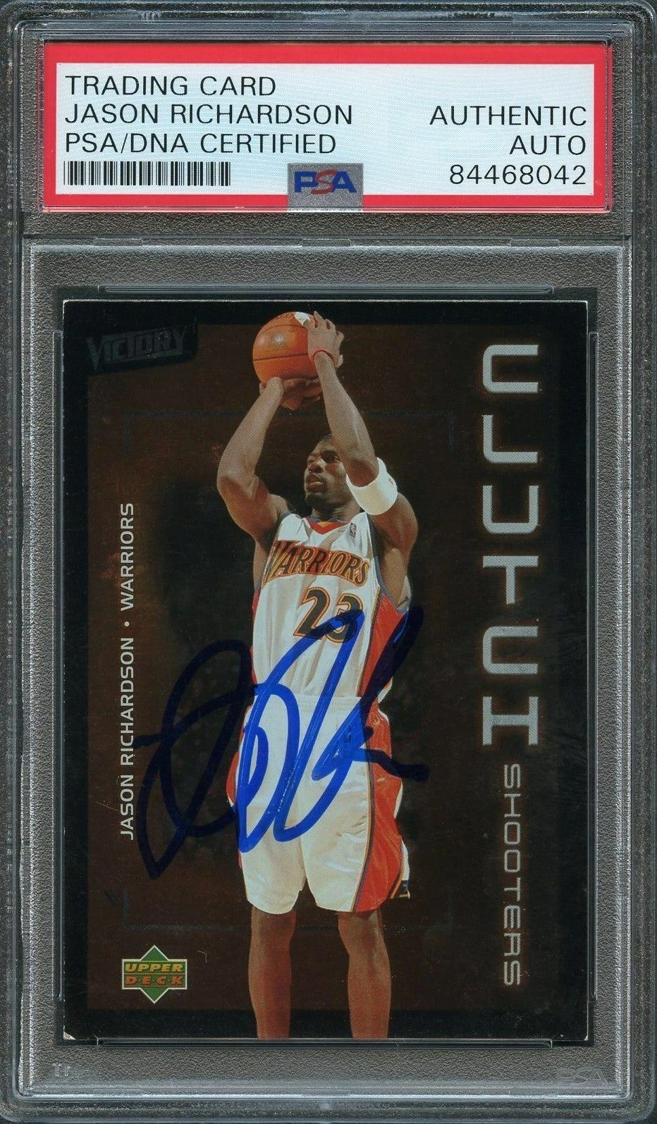 2003-04 Upper Deck Victory #172 Jason Richardson Signed Card AUTO PSA Slabbed Wa