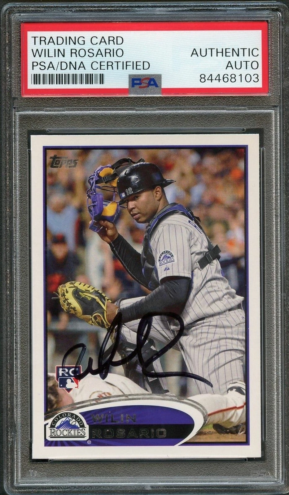2012 TOPPS #184 WILIN ROSARIO Signed Card PSA Slabbed Auto RC Rockies