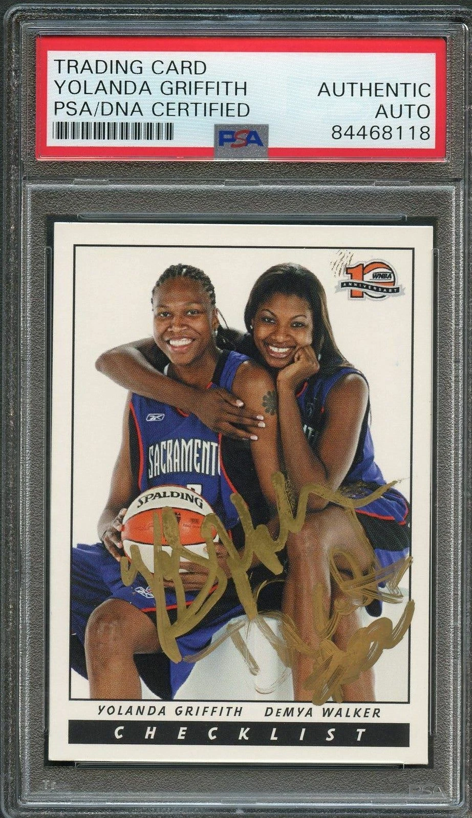 2006 WNBA #109 Yolanda Griffith Signed Card AUTO PSA Slabbed