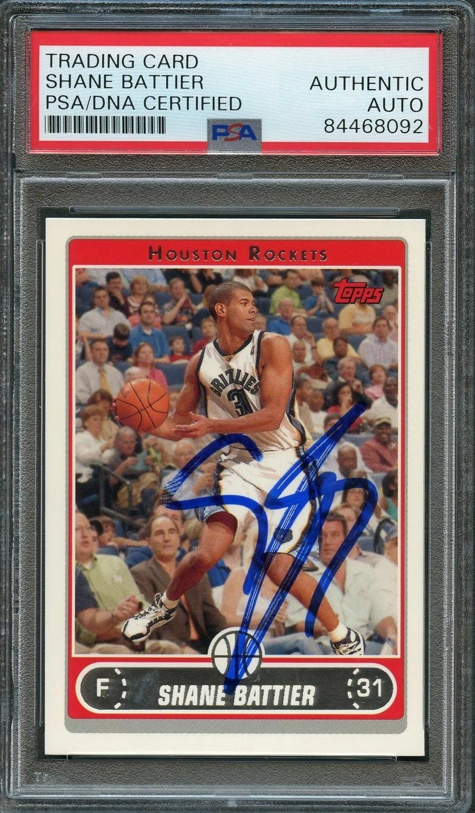 2006 Topps #172 Shane Battier Signed Card AUTO PSA Slabbed Rockets