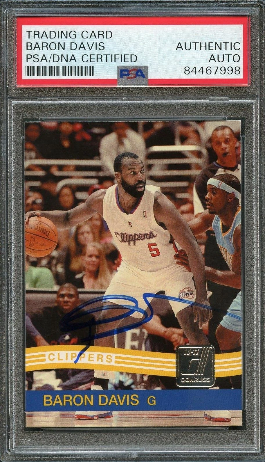 2010-11 Panini Donruss #199 Baron Davis Signed AUTO PSA Slabbed Clippers