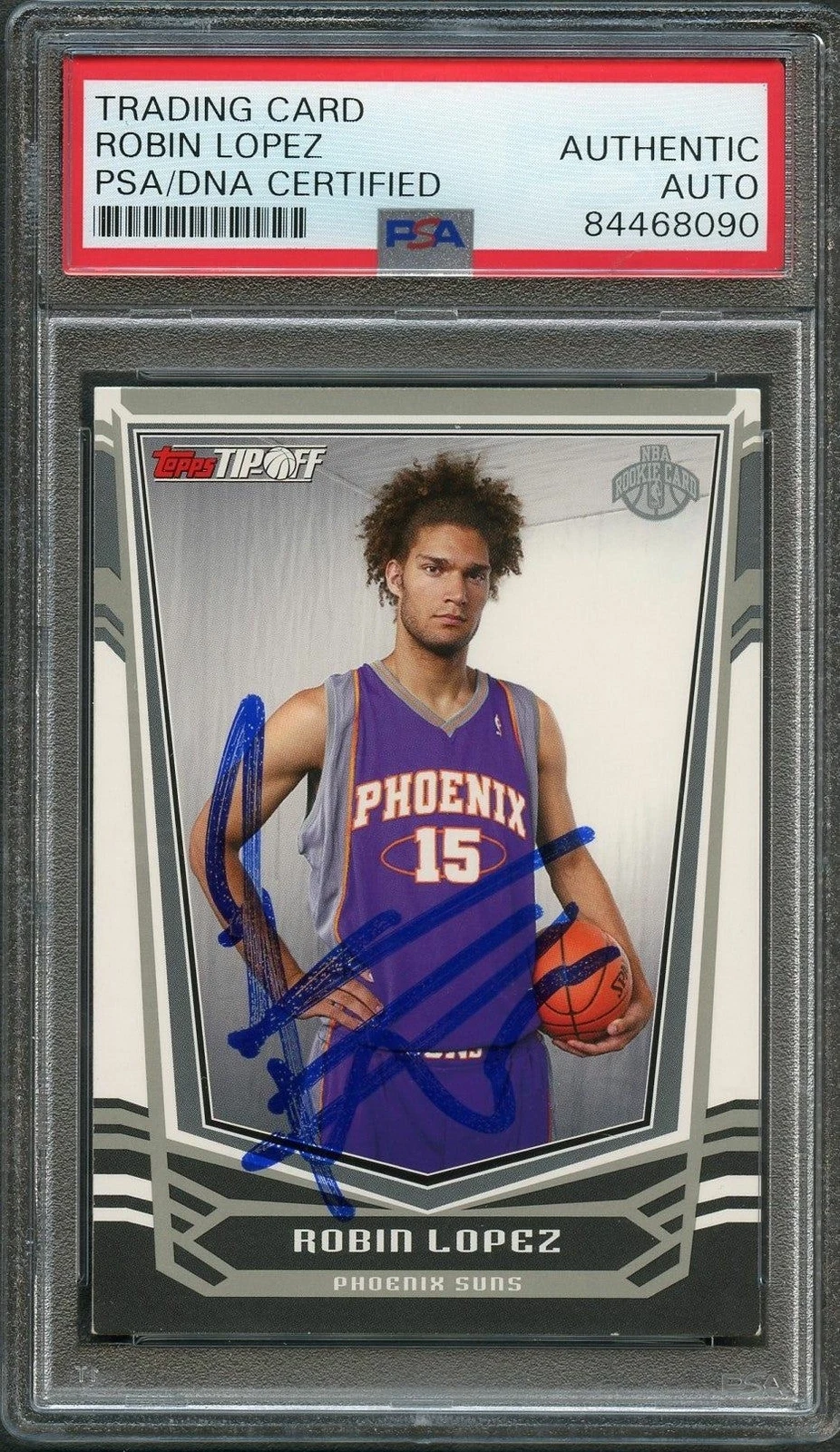 2008-09 Topps Tip-Off #125 Robin Lopez Signed Card AUTO PSA Slabbed Suns