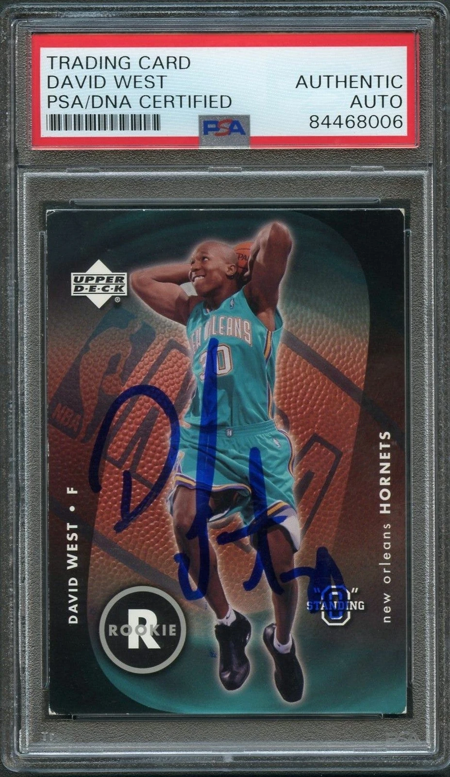 2003-04 Upper Deck Standing O #102 David West Signed Card AUTO PSA Slabbed Horne