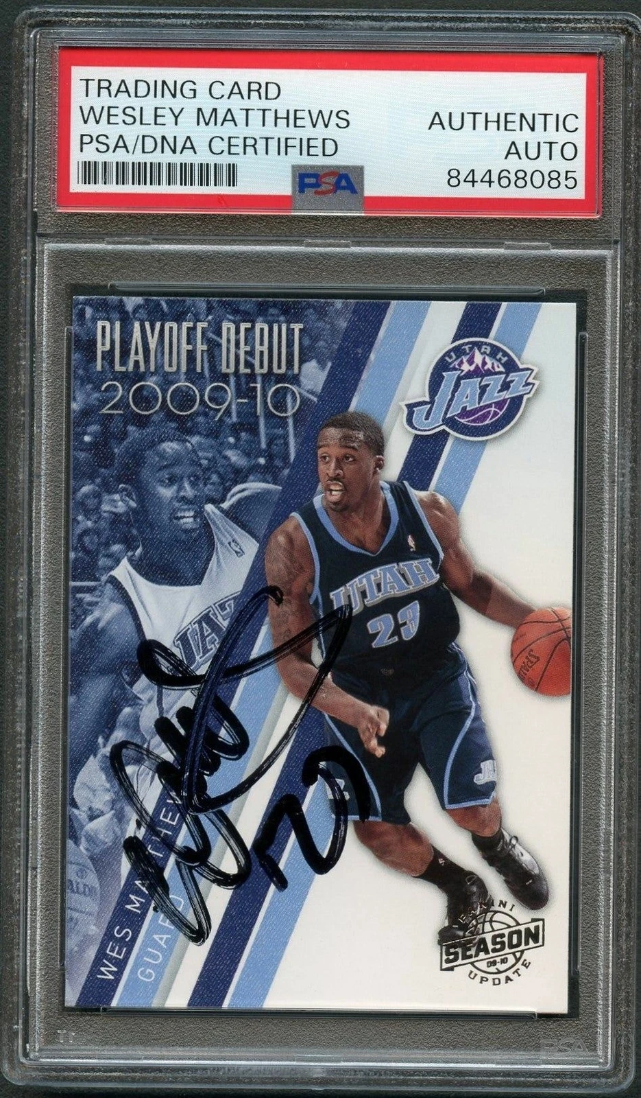 2009-10 Panini Season Update #5 Wesley Matthews Signed Card AUTO PSA Slabbed Jaz
