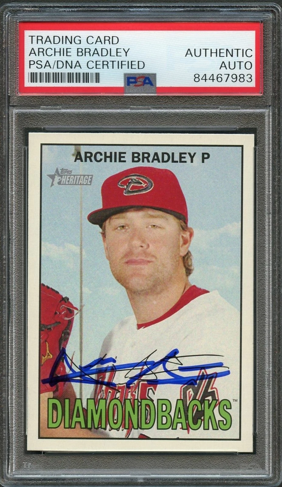 2016 Topps Heritage #319 Archie Bradley Signed Card PSA Slabbed Auto Dbacks