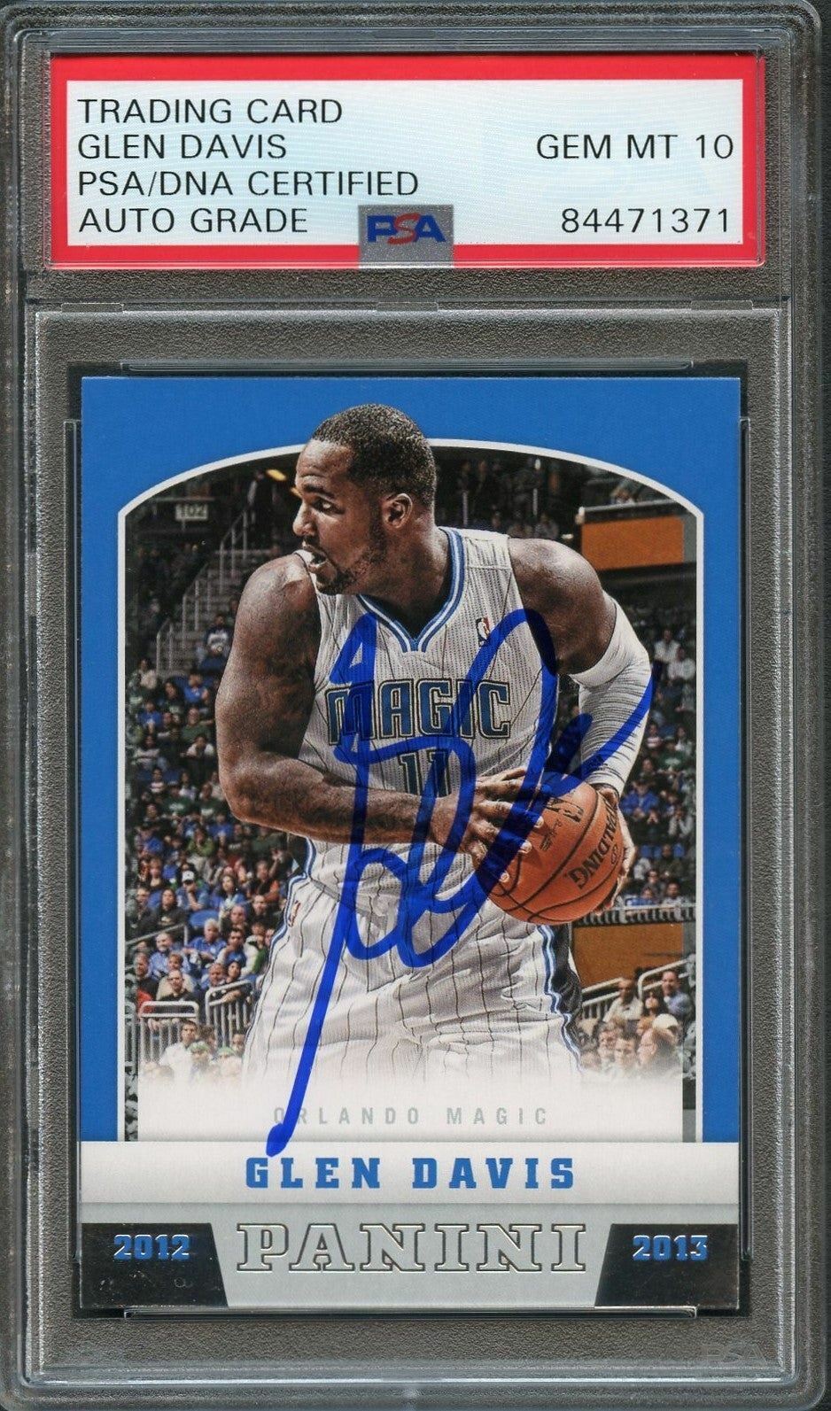 2012-13 Panini Basketball #65 Glen Davis Signed Card AUTO Grade 10 PSA/DNA Slabb